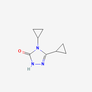 molecular formula C8H11N3O B2365063 3H-1,2,4-Triazol-3-one, 4,5-dicyclopropyl-2,4-dihydro- CAS No. 135301-80-3