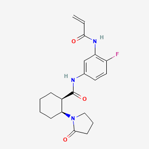 (1R,2S)-N-[4-Fluoro-3-(prop-2-enoylamino)phenyl]-2-(2-oxopyrrolidin-1-yl)cyclohexane-1-carboxamide