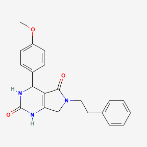 molecular formula C21H21N3O3 B2365067 4-(4-甲氧基苯基)-6-苯乙基-3,4,6,7-四氢-1H-吡咯并[3,4-d]嘧啶-2,5-二酮 CAS No. 941921-21-7