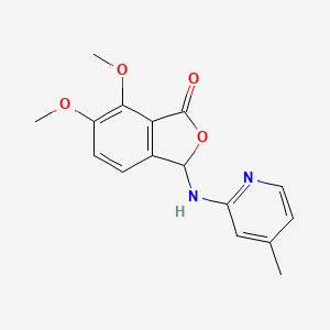 molecular formula C16H16N2O4 B2365071 6,7-dimethoxy-3-((4-methylpyridin-2-yl)amino)isobenzofuran-1(3H)-one CAS No. 337932-71-5
