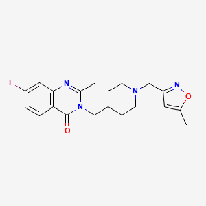 molecular formula C20H23FN4O2 B2365078 7-Fluoro-2-methyl-3-[[1-[(5-methyl-1,2-oxazol-3-yl)methyl]piperidin-4-yl]methyl]quinazolin-4-one CAS No. 2415563-00-5