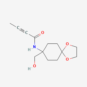 molecular formula C13H19NO4 B2365083 N-[8-(Hydroxymethyl)-1,4-dioxaspiro[4.5]decan-8-yl]but-2-ynamide CAS No. 2411276-67-8
