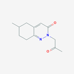 molecular formula C12H16N2O2 B2365100 6-Methyl-2-(2-oxopropyl)-2,3,5,6,7,8-hexahydrocinnolin-3-one CAS No. 2097897-93-1