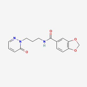 N-(3-(6-oxopyridazin-1(6H)-yl)propyl)benzo[d][1,3]dioxole-5-carboxamide