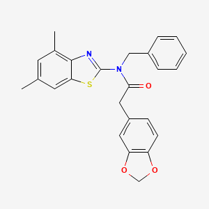 2-(benzo[d][1,3]dioxol-5-yl)-N-benzyl-N-(4,6-dimethylbenzo[d]thiazol-2-yl)acetamide