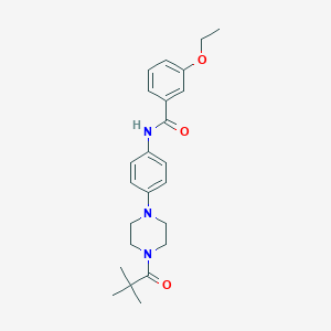 molecular formula C24H31N3O3 B236514 N-{4-[4-(2,2-dimethylpropanoyl)piperazin-1-yl]phenyl}-3-ethoxybenzamide 
