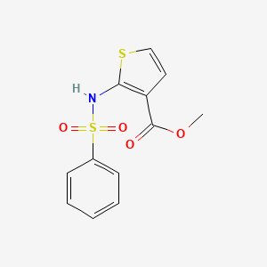 molecular formula C12H11NO4S2 B2365141 Methyl 2-[(phenylsulfonyl)amino]-3-thiophenecarboxylate CAS No. 338750-47-3