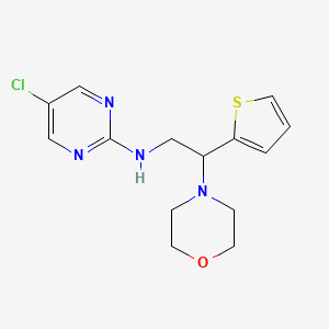molecular formula C14H17ClN4OS B2365153 5-Chloro-N-(2-morpholin-4-yl-2-thiophen-2-ylethyl)pyrimidin-2-amine CAS No. 2379994-71-3