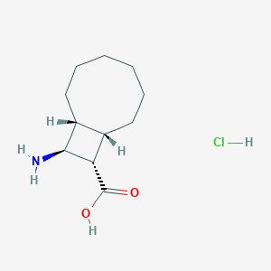 molecular formula C11H20ClNO2 B2365162 (1R,8S,9S,10S)-10-Aminobicyclo[6.2.0]decane-9-carboxylic acid;hydrochloride CAS No. 2503155-09-5