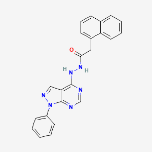 molecular formula C23H18N6O B2365164 2-(naphthalen-1-yl)-N'-(1-phenyl-1H-pyrazolo[3,4-d]pyrimidin-4-yl)acetohydrazide CAS No. 881083-36-9