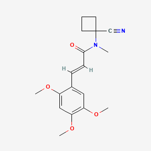 molecular formula C18H22N2O4 B2365165 (E)-N-(1-氰基环丁基)-N-甲基-3-(2,4,5-三甲氧基苯基)丙-2-烯酰胺 CAS No. 1258830-81-7