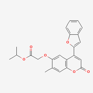 molecular formula C23H20O6 B2365167 甲乙基 2-(4-苯并[d]呋喃-2-基-7-甲基-2-氧代色烯-6-氧基)乙酸酯 CAS No. 898447-89-7