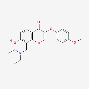 molecular formula C21H23NO5 B2365175 8-(二乙氨基甲基)-7-羟基-3-(4-甲氧苯氧基)色满-4-酮 CAS No. 846030-84-0