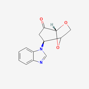 molecular formula C13H12N2O3 B2365183 (4S,1R)-4-苯并咪唑基-7,8-二氧杂双环[3.2.1]辛-2-酮 CAS No. 1046046-42-7