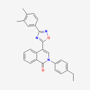 molecular formula C27H23N3O2 B2365186 4-[3-(3,4-dimethylphenyl)-1,2,4-oxadiazol-5-yl]-2-(4-ethylphenyl)isoquinolin-1(2H)-one CAS No. 1326879-81-5