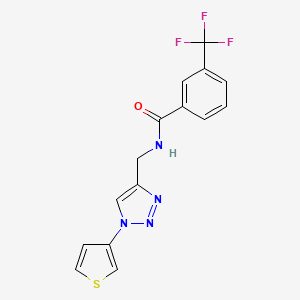 molecular formula C15H11F3N4OS B2365187 N-((1-(thiophen-3-yl)-1H-1,2,3-triazol-4-yl)methyl)-3-(trifluoromethyl)benzamide CAS No. 2034523-37-8