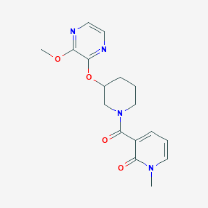 molecular formula C17H20N4O4 B2365195 3-(3-((3-methoxypyrazin-2-yl)oxy)piperidine-1-carbonyl)-1-methylpyridin-2(1H)-one CAS No. 2034480-07-2