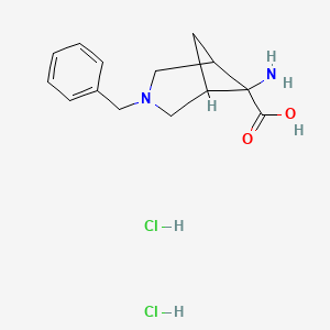 molecular formula C14H20Cl2N2O2 B2365208 6-Amino-3-benzyl-3-azabicyclo[3.1.1]heptane-6-carboxylic acid dihydrochloride CAS No. 1394041-69-0