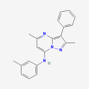 molecular formula C21H20N4 B2365213 2,5-dimethyl-N-(3-methylphenyl)-3-phenylpyrazolo[1,5-a]pyrimidin-7-amine CAS No. 850720-64-8