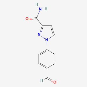 molecular formula C11H9N3O2 B2365215 1-(4-formylphenyl)-1H-pyrazole-3-carboxamide CAS No. 1341721-68-3