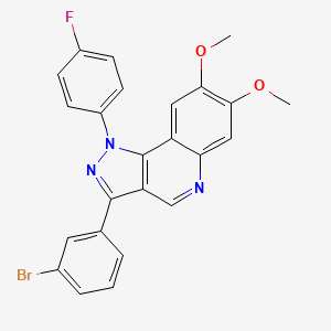 molecular formula C24H17BrFN3O2 B2365216 3-(3-bromophenyl)-1-(4-fluorophenyl)-7,8-dimethoxy-1H-pyrazolo[4,3-c]quinoline CAS No. 901230-14-6