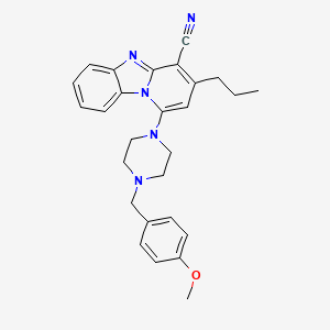 molecular formula C27H29N5O B2365231 1-[4-(4-Methoxybenzyl)piperazin-1-yl]-3-propylpyrido[1,2-a]benzimidazole-4-carbonitrile CAS No. 612522-84-6