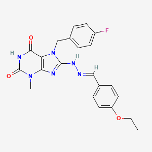 8-[(2E)-2-(4-ethoxybenzylidene)hydrazinyl]-7-(4-fluorobenzyl)-3-methyl-3,7-dihydro-1H-purine-2,6-dione