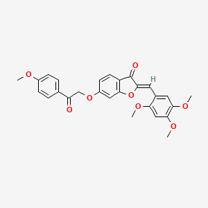 molecular formula C27H24O8 B2365248 (Z)-6-(2-(4-甲氧基苯基)-2-氧代乙氧基)-2-(2,4,5-三甲氧基苄叉亚甲基)苯并呋喃-3(2H)-酮 CAS No. 622796-28-5