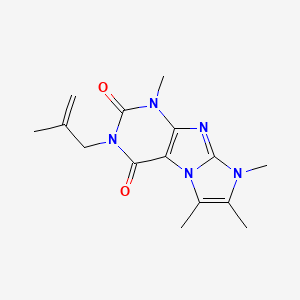 molecular formula C15H19N5O2 B2365250 1,6,7,8-四甲基-3-(2-甲烯丙基)-1H-咪唑并[2,1-f]嘌呤-2,4(3H,8H)-二酮 CAS No. 878413-22-0