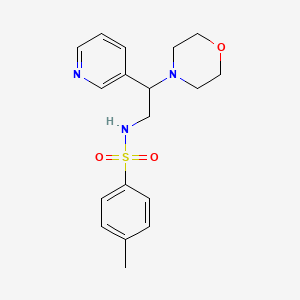 molecular formula C18H23N3O3S B2365252 4-甲基-N-(2-吗啉-2-(吡啶-3-基)乙基)苯磺酰胺 CAS No. 862827-31-4