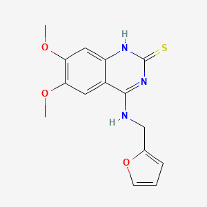 molecular formula C15H15N3O3S B2365258 4-[(2-furylmethyl)amino]-6,7-dimethoxyquinazoline-2(1H)-thione CAS No. 901721-16-2