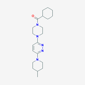 molecular formula C21H33N5O B2365264 Cyclohexyl(4-(6-(4-methylpiperidin-1-yl)pyridazin-3-yl)piperazin-1-yl)methanone CAS No. 899953-48-1