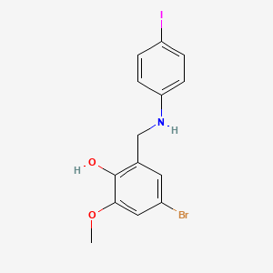 molecular formula C14H13BrINO2 B2365274 4-Bromo-2-{[(4-iodophenyl)amino]methyl}-6-methoxyphenol CAS No. 329779-03-5
