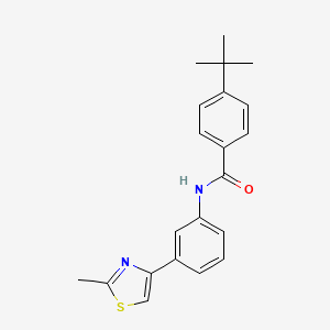 molecular formula C21H22N2OS B2365281 4-叔丁基-N-[3-(2-甲基-1,3-噻唑-4-基)苯基]苯甲酰胺 CAS No. 833436-11-6