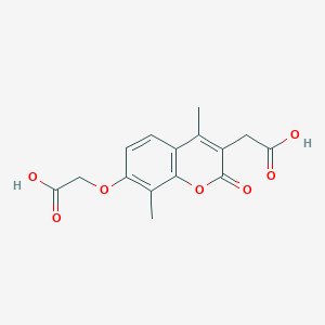 molecular formula C15H14O7 B2365282 [7-(carboxymethoxy)-4,8-dimethyl-2-oxo-2H-chromen-3-yl]acetic acid CAS No. 708239-56-9