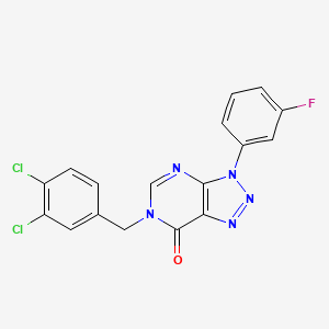 molecular formula C17H10Cl2FN5O B2365287 6-[(3,4-Dichlorophenyl)methyl]-3-(3-fluorophenyl)triazolo[4,5-d]pyrimidin-7-one CAS No. 888418-03-9