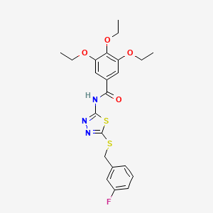 molecular formula C22H24FN3O4S2 B2365294 3,4,5-triethoxy-N-(5-((3-fluorobenzyl)thio)-1,3,4-thiadiazol-2-yl)benzamide CAS No. 392317-40-7