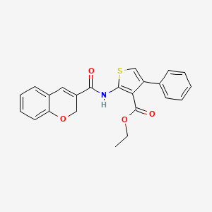 molecular formula C23H19NO4S B2365296 2-(2H-色满-3-甲酰胺)-4-苯硫代吩-3-甲酸乙酯 CAS No. 887346-31-8