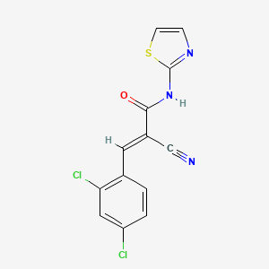 molecular formula C13H7Cl2N3OS B2365298 (E)-2-cyano-3-(2,4-dichlorophenyl)-N-(1,3-thiazol-2-yl)prop-2-enamide CAS No. 851184-72-0