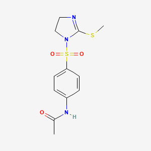 molecular formula C12H15N3O3S2 B2365299 N-[4-[(2-甲基硫烷基-4,5-二氢咪唑-1-基)磺酰基]苯基]乙酰胺 CAS No. 868216-45-9