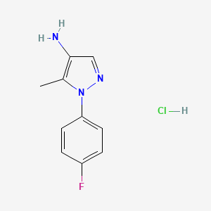 molecular formula C10H11ClFN3 B2365300 1-(4-fluorophenyl)-5-methyl-1H-pyrazol-4-amine hydrochloride CAS No. 1909316-81-9