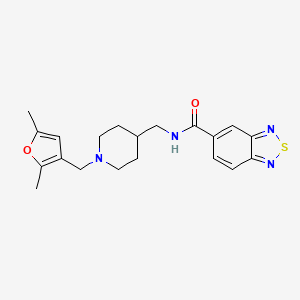 molecular formula C20H24N4O2S B2365307 N-((1-((2,5-dimethylfuran-3-yl)methyl)piperidin-4-yl)methyl)benzo[c][1,2,5]thiadiazole-5-carboxamide CAS No. 1235135-95-1
