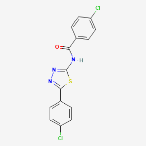molecular formula C15H9Cl2N3OS B2365308 4-氯-N-[5-(4-氯苯基)-1,3,4-噻二唑-2-基]苯甲酰胺 CAS No. 392241-94-0