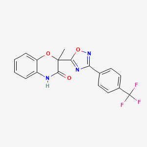 molecular formula C18H12F3N3O3 B2365313 2-methyl-2-{3-[4-(trifluoromethyl)phenyl]-1,2,4-oxadiazol-5-yl}-2H-1,4-benzoxazin-3(4H)-one CAS No. 861207-00-3