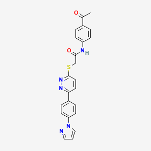 molecular formula C23H19N5O2S B2365315 2-((6-(4-(1H-pyrazol-1-yl)phenyl)pyridazin-3-yl)thio)-N-(4-acetylphenyl)acetamide CAS No. 1019096-82-2