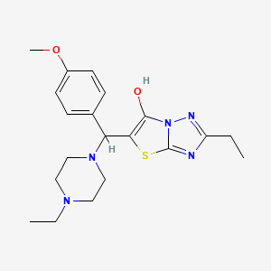 molecular formula C20H27N5O2S B2365322 2-Ethyl-5-((4-ethylpiperazin-1-yl)(4-methoxyphenyl)methyl)thiazolo[3,2-b][1,2,4]triazol-6-ol CAS No. 898366-39-7