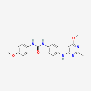 molecular formula C20H21N5O3 B2365329 1-(4-((6-Methoxy-2-methylpyrimidin-4-yl)amino)phenyl)-3-(4-methoxyphenyl)urea CAS No. 946355-91-5