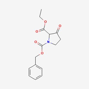 molecular formula C15H17NO5 B2365332 1-N-Cbz-3-Oxo-pyrrolidine-2-carboxylic acid ethyl ester CAS No. 51814-18-7
