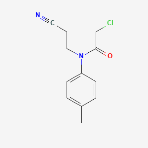 molecular formula C12H13ClN2O B2365341 2-chloro-N-(2-cyanoethyl)-N-(4-methylphenyl)acetamide CAS No. 16231-49-5