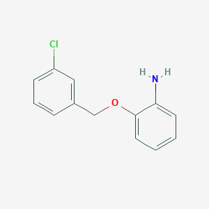 molecular formula C13H12ClNO B2365347 2-[(3-氯苯基)甲氧基]苯胺 CAS No. 1019111-09-1